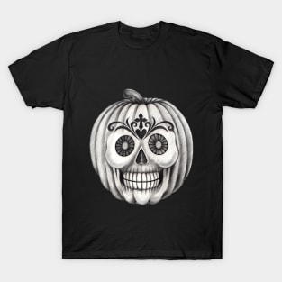 Surreal pumpkin skull halloween. T-Shirt